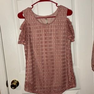 Pink off the shoulder blouse